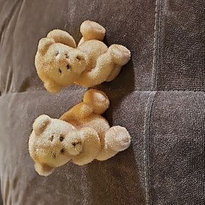 2 weighted flocked bears